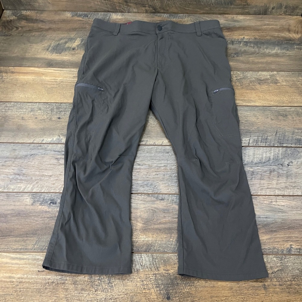 Wrangler Outdoor Mens 40x30 Gray Stretch Nylon Hiking Cargo Pants Gorpcore
